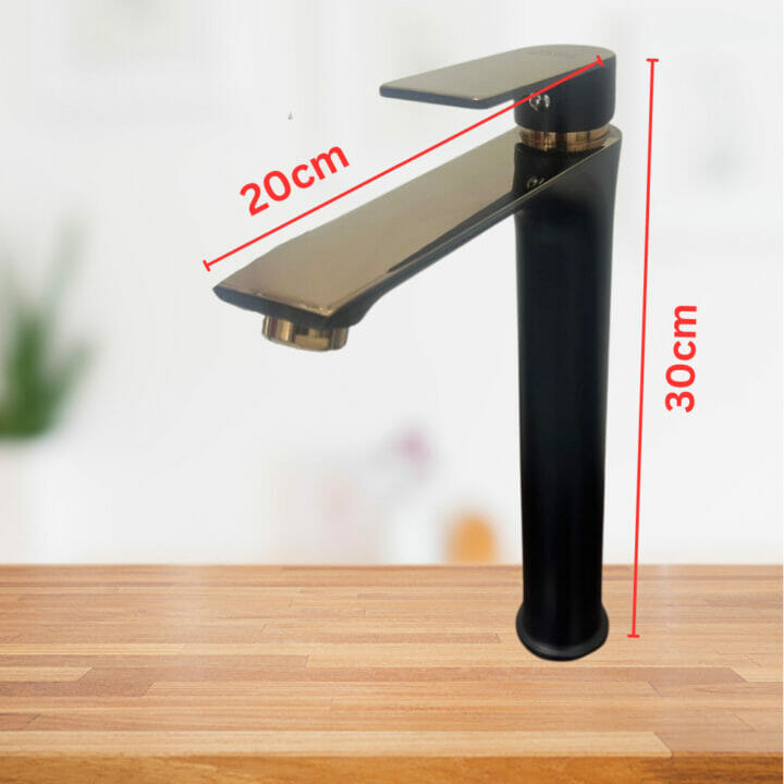 Basin mixer black with rose gold | single handle stainless steel bathroom sink