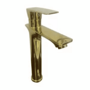 Wash basin mixer faucet gold color single handle size 16x30cm