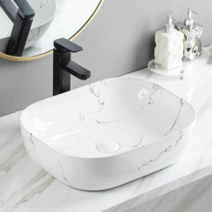 white table top washbasin