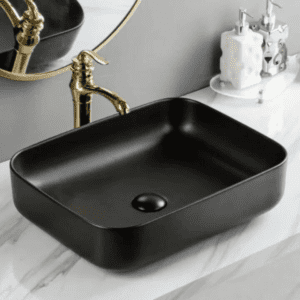 black color rectangle washbasin