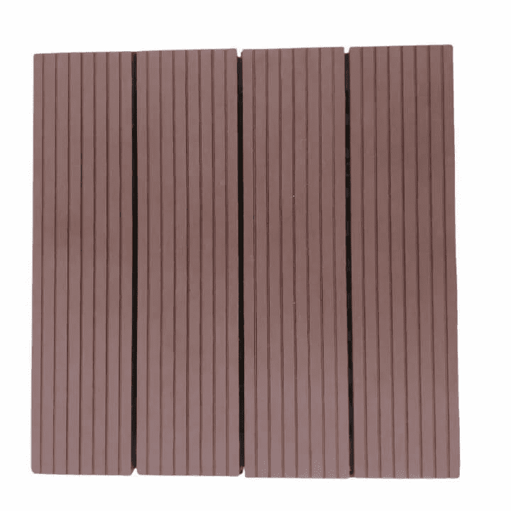 Indoor & Outdoor Redish Wpc Interlocking Wood finish Flooring Decking Tiles