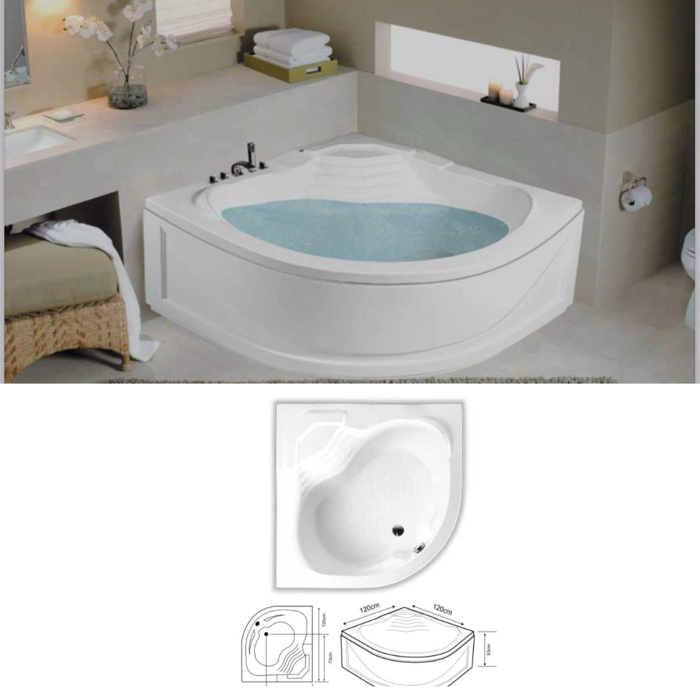 Create a relaxing nook with absher corner bathtub (110cm) - perfect for small baths