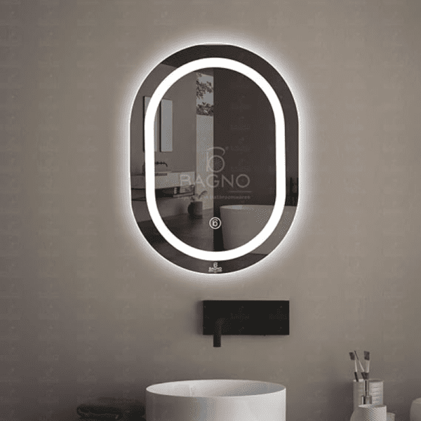 Multi LED mirror Oval shape vanity mirror 80x60cm - etihadsouq.ae