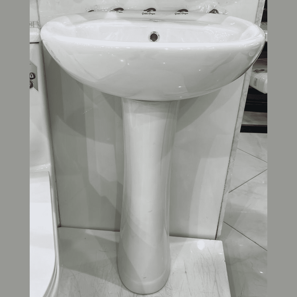 Pedestal washbasin white color