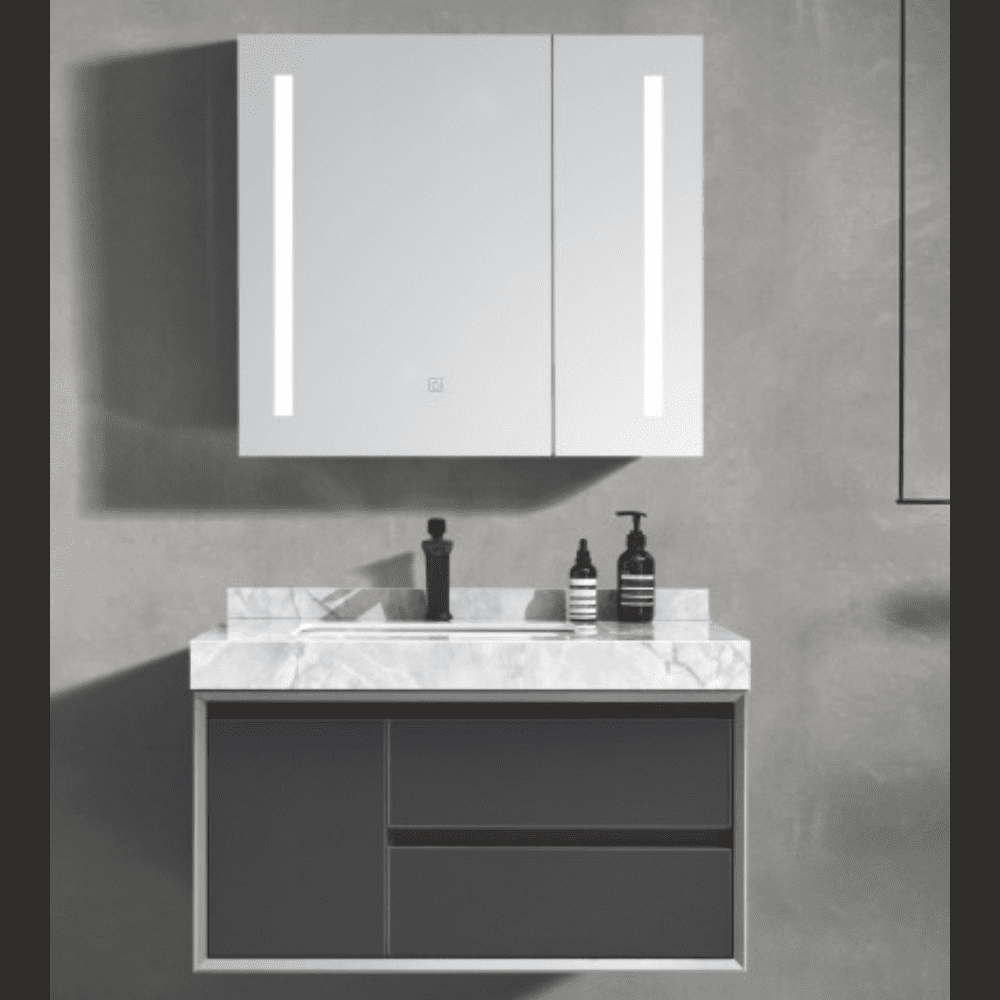 Bathroom cabinet with led mirror