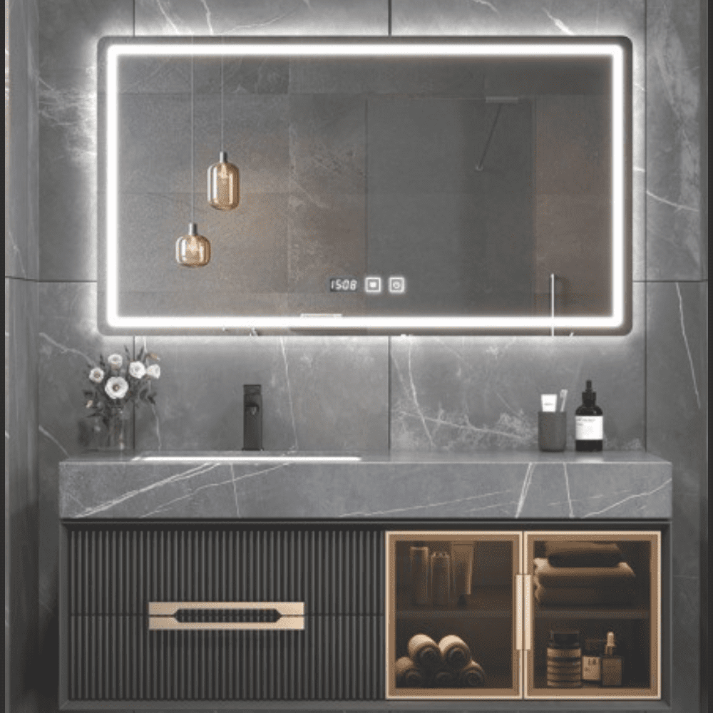 Bathroom cabinet with led mirror