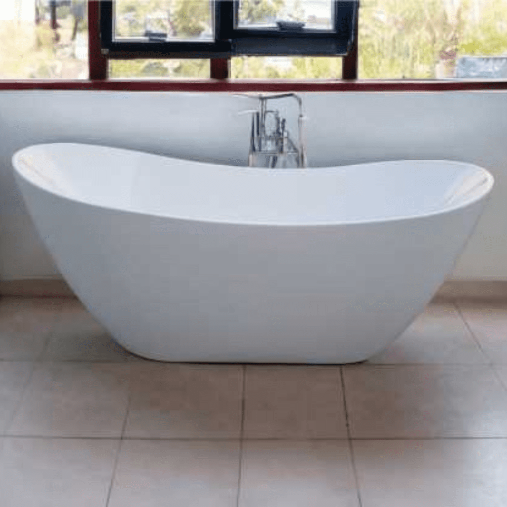 Freestanding top toe drain bathtub
