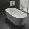 Freestanding white bathtub