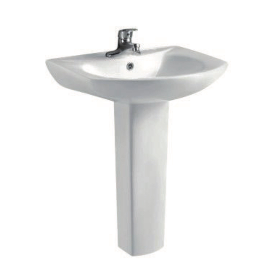 Pedestal washbasin freestanding white (660×510×820mm)