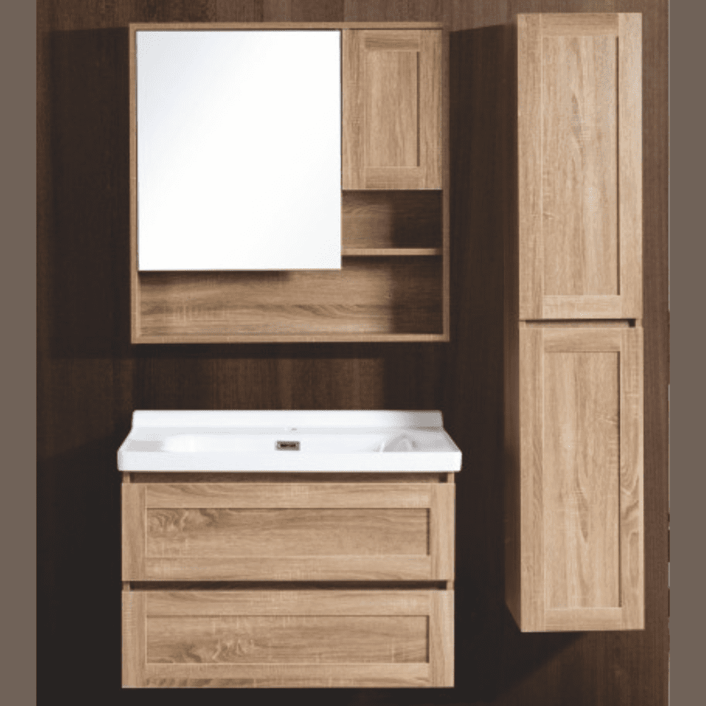 Wooden bathroom cabinet