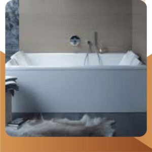 Rectangular bathtub with panel