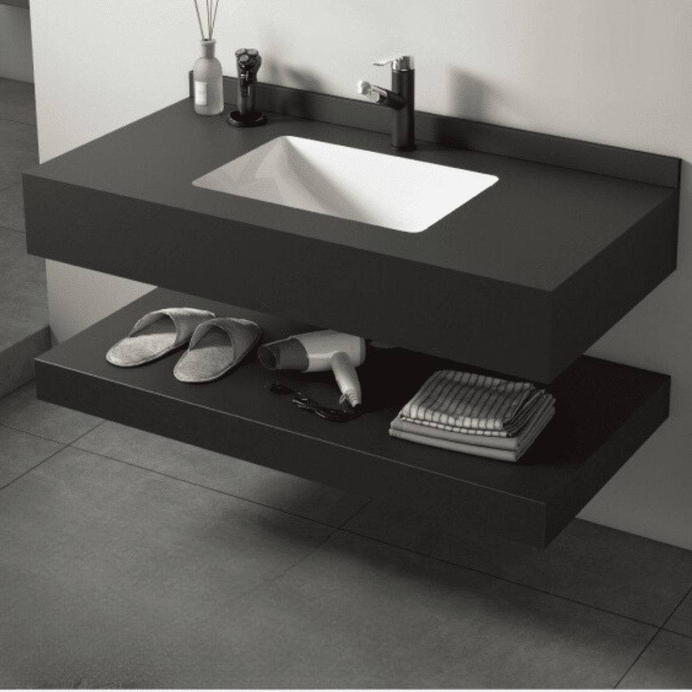 Bathroom cabinet with bottom storage black