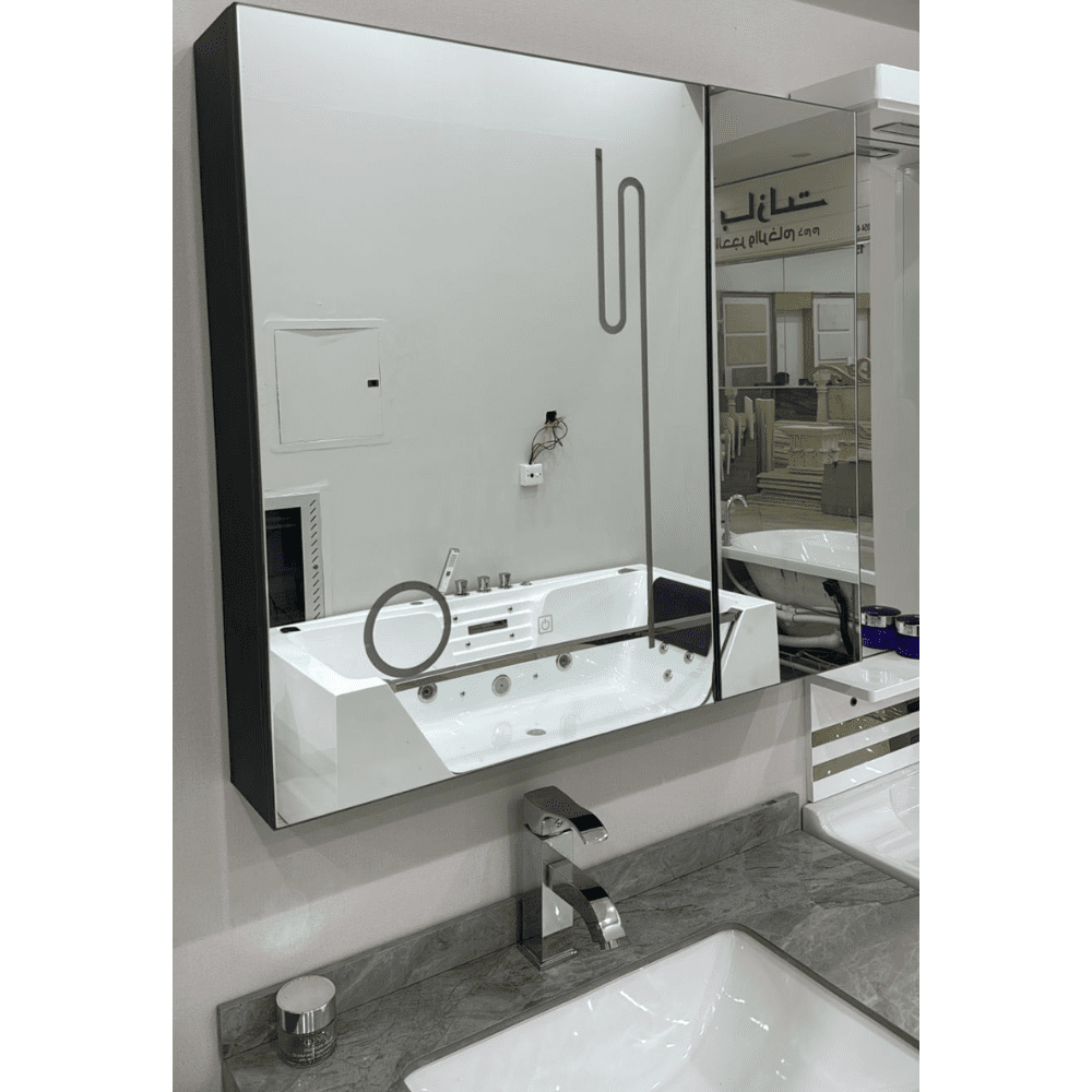 Bathroom cabinet with storage and led mirror