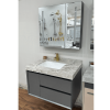 Bathroom cabinet with storage and led mirror size 80x50cm M6412