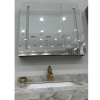 Bathroom cabinet with storage and led mirror size 80x50cm M6412