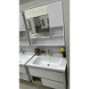 White bathroom cabinet with storage model 3055 80 size 80x48cm