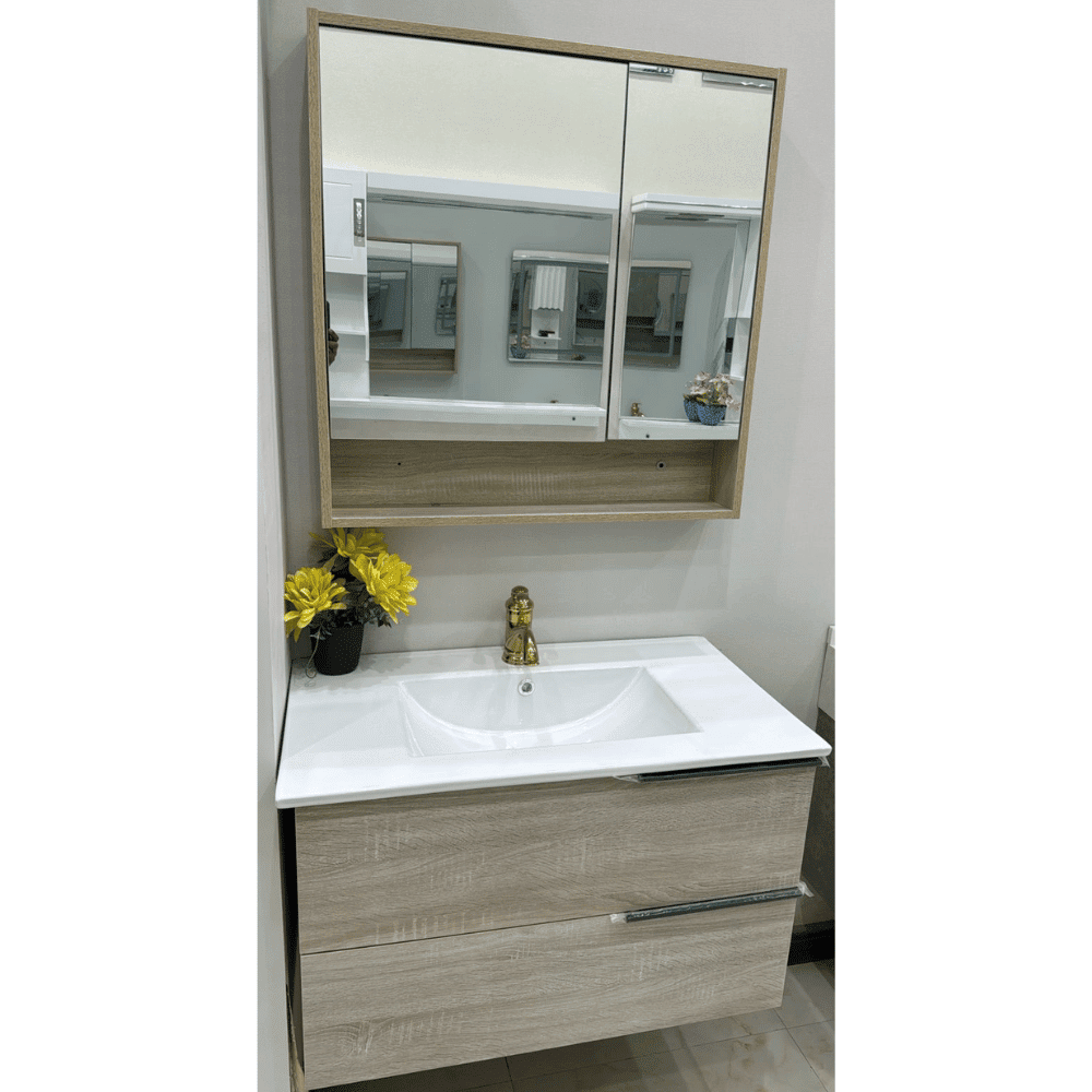 Wooden bathroom cabinet with storage size 80x48cm model 7120