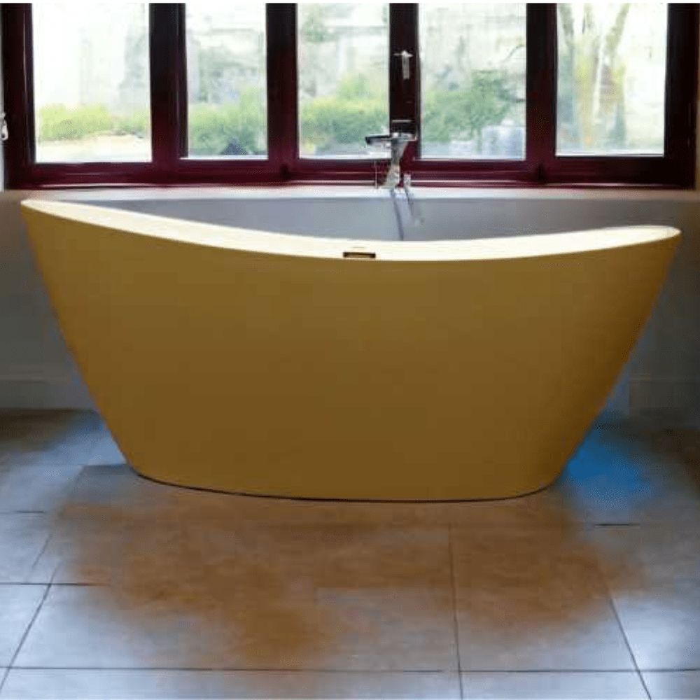 Freestanding bathtub white and gold combination size 160x70cm