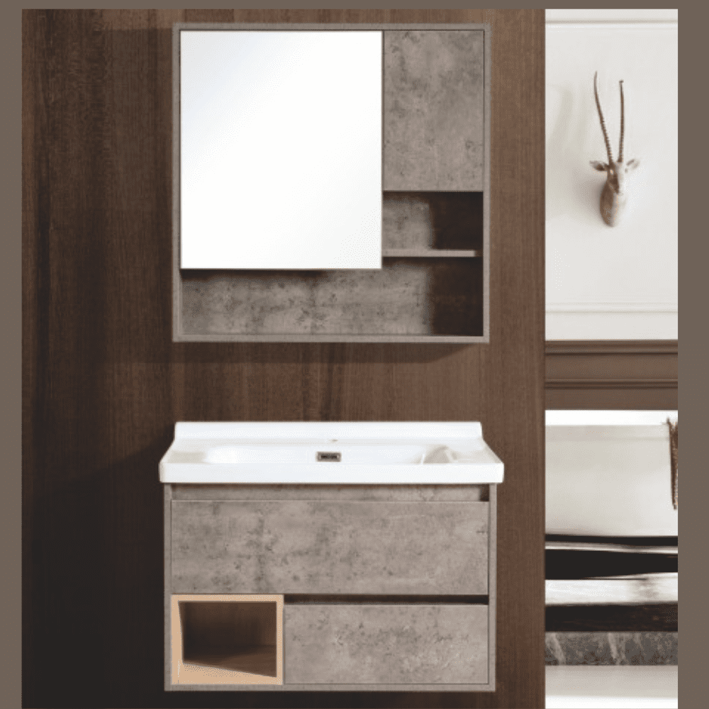 Tall bathroom cabinet with storage size 80x48cm model 310