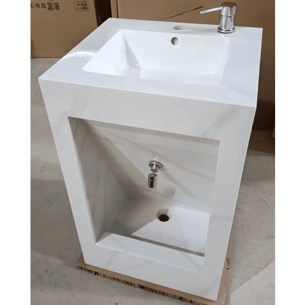 Floor standing wall mounted basin with leg wash