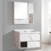 White bathroom cabinet with storage size 80x48cm model d 649