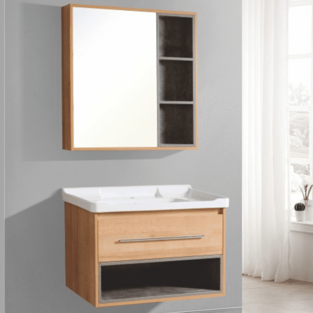 Wooden bathroom cabinet with storage size 80x48cm model d 689