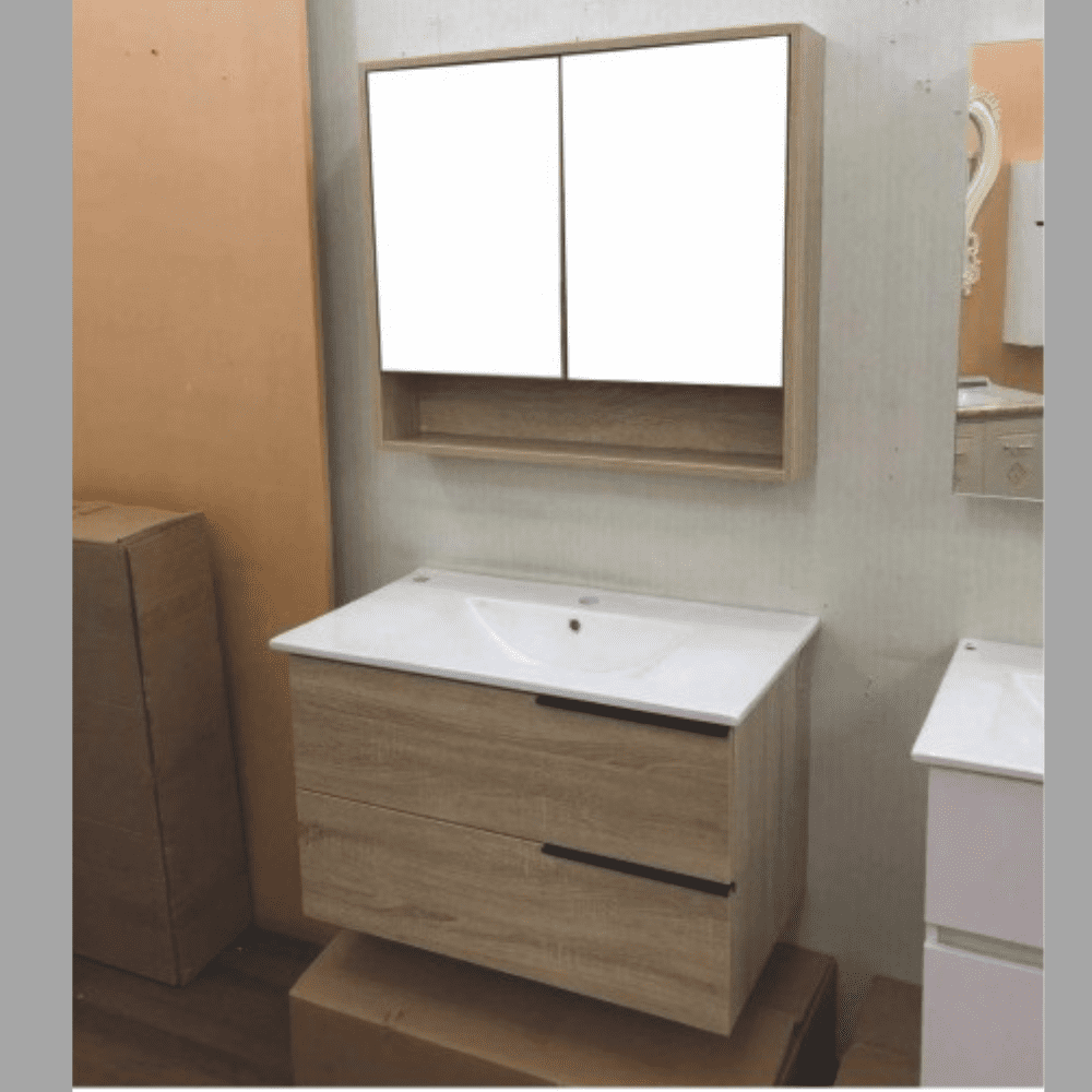 Wooden bathroom cabinet with storage size 80x48cm model 7120