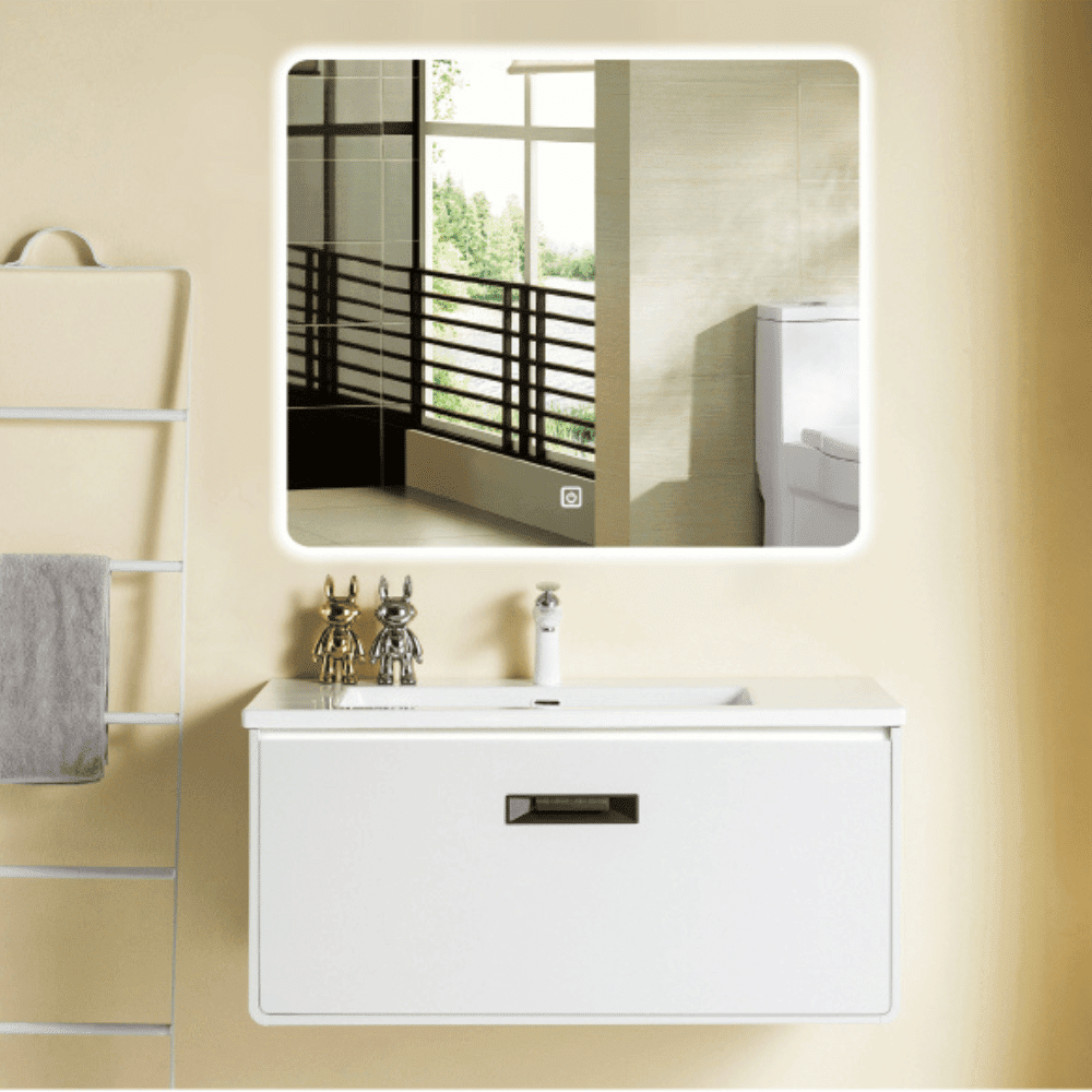 Elegant white bathroom cabinet