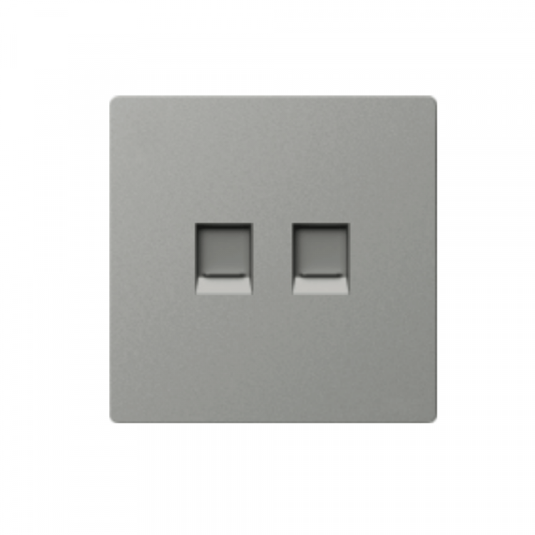 CJF F50 Series – Double Data Socket (RJ45, Grey)