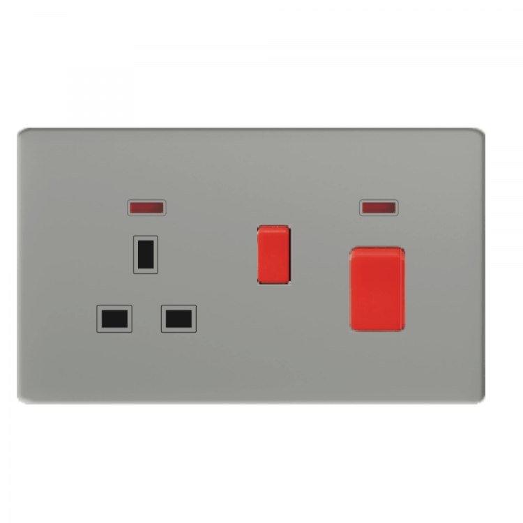 CJF F50 Series – Cooker Control Unit 45A (3x6) with Switch and Indicator (Grey)