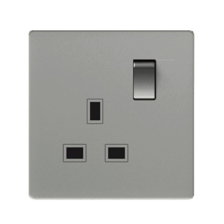 CJF F50 Series – Single 13A Switched Socket (Grey)