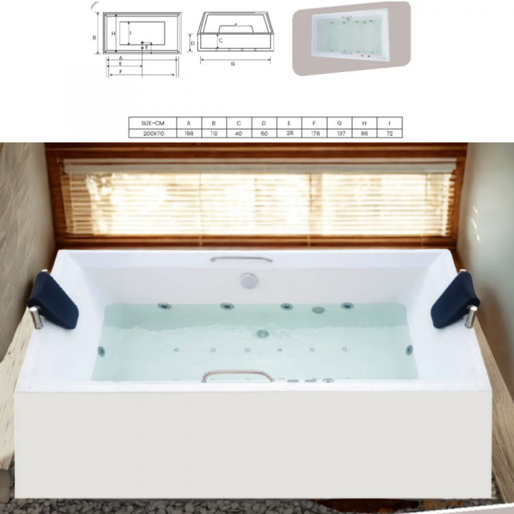 Elite-Class Acrylic Freestanding Jacuzzi Bathtub