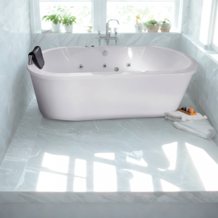 Onyx Acrylic Freestanding Jacuzzi Bathtub – Glossy Finish