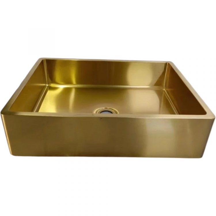 SF-72.G Metal Wash Basin – Gold Matte Finish (480×370×120mm)